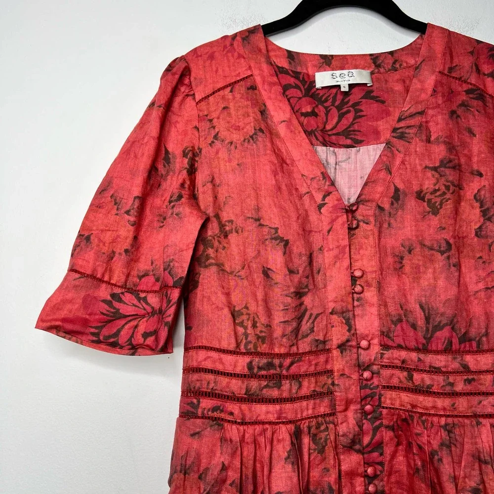 Sea New York Red Floral Maxi Dress - Picture 3 of 9